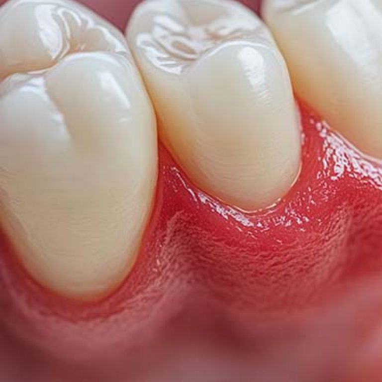 Photorealistic swollen and painful gums, signs of early periodontal disease