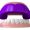 18585679 - a front view of a regular blue sports gum guard fitted to a set of open false teeth on an isolated background